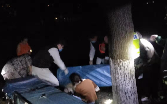 苏州一男子救坠河女伴一起被困 消防公安齐救援